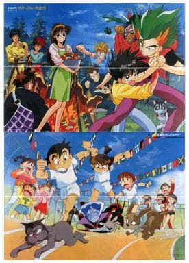 駿河屋 中古 両面ポスター 四つ折 新世紀gpxサイバーフォーミュラ11 元気爆発ガンバルガー アニメディア1992 年10月号付録 ポスター