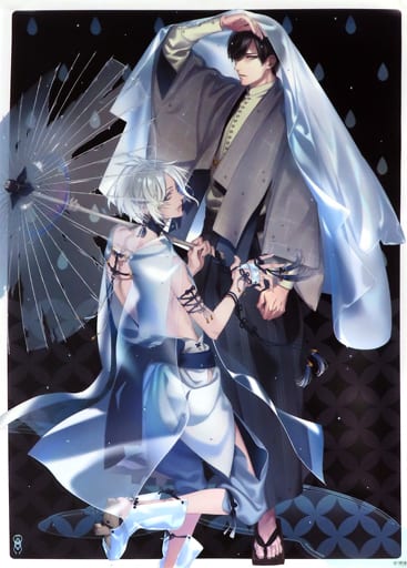 駿河屋 -<中古>A2クリアポスター ビニル骨傘と雨男 黒ver(沙汰イラスト