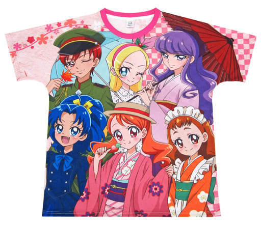 駿河屋 中古 大正ロマンver フルグラフィックtシャツ ピンク Lサイズ 映画 キラキラ プリキュアアラモード パリッと 想い出のミルフィーユ マルイ その他