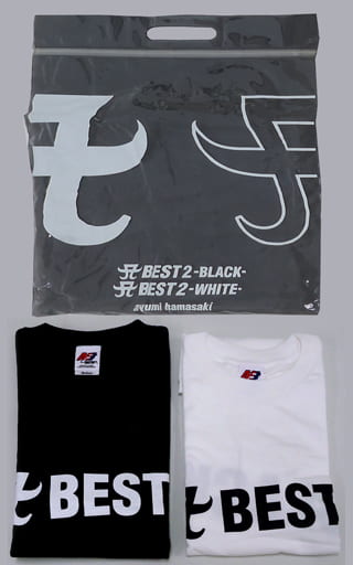 駿河屋 -<中古>浜崎あゆみ Tシャツ -BLACK-＆-WHITE- (2枚組/ビニール