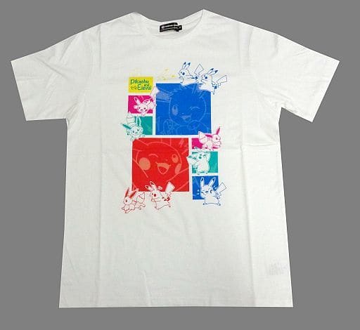 駿河屋 中古 ピカチュウ イーブイ フラッシュアップtシャツ Mサイズ ホワイト ポケットモンスター ポケモンセンター限定 その他