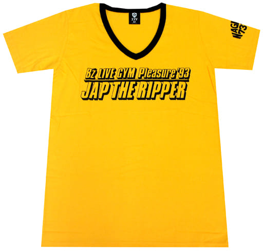 B’z Vネックシャツ イエロー Mサイズ 「B’z LIVE-GYM Pleasure’93 JAP THE RIPPER」 B’z Vネックシャツ イエロー Mサイズ 「B’z LIVE-GYM Pleasure’93 JAP THE RIPPER」