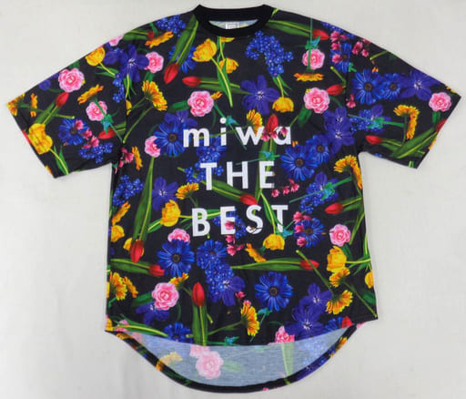 駿河屋 -<中古>miwa デカTシャツ Flower Ver. ブラック 「miwa concert 駿河屋 -<中古>miwa デカTシャツ Flower Ver. ブラック 「miwa concert