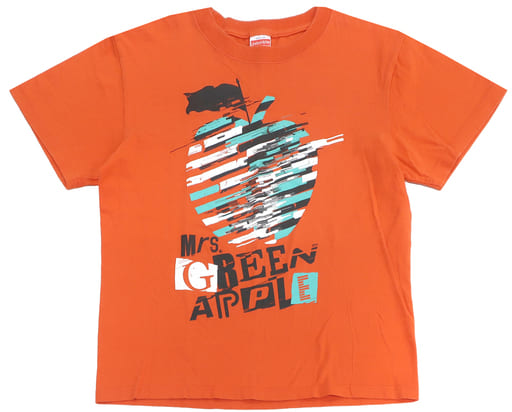 駿河屋 -<中古>Mrs. GREEN APPLE Slip Apple Tシャツ オレンジ Lサイズ