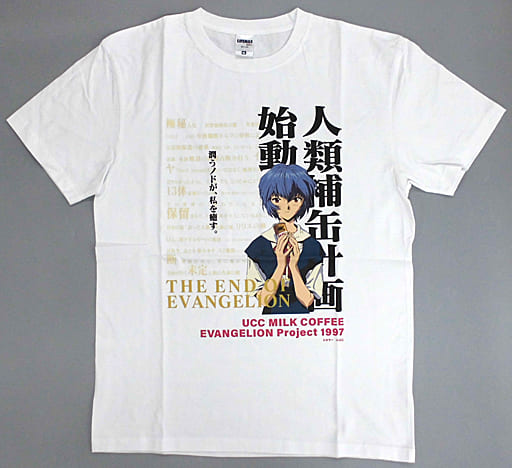 綾波レイ(1997年) Tシャツ ホワイト XLサイズ 「新世紀エヴァンゲリオン エヴァ缶ミニミュージアム」