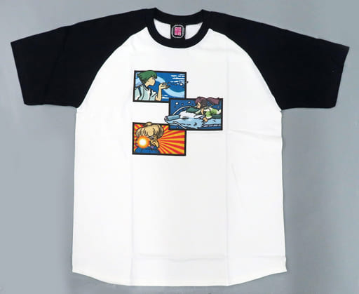 駿河屋 -<中古>集合(BEY) ラグランTシャツ ホワイト×ネイビー 「千と