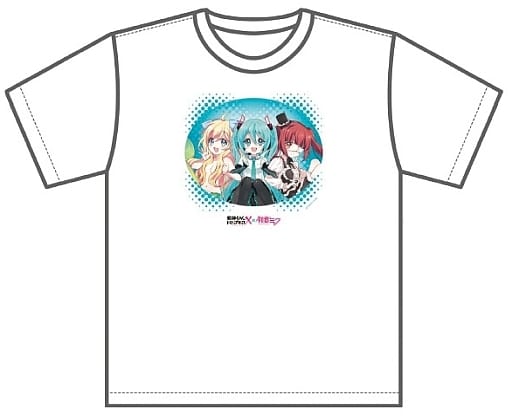 邪神ちゃん＆初音ミク＆花園ゆりね Tシャツ ホワイト Lサイズ