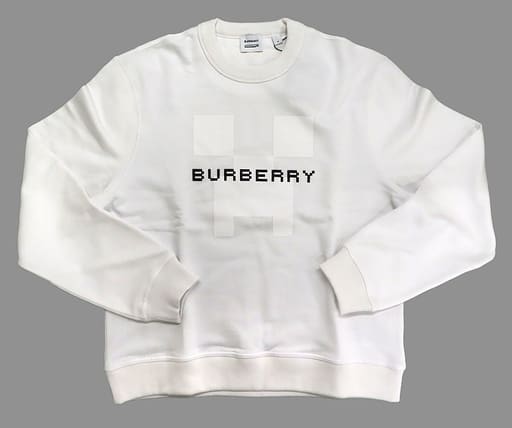 衣類　ロゴプリント コットンスウェットシャツ ホワイト レディースMサイズ 「BURBERRY(バーバリー)×MINECRAFT -マインクラフト-」