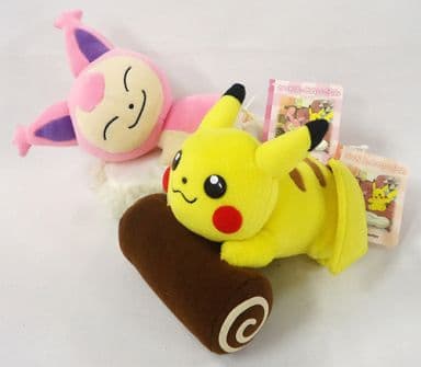 駿河屋 中古 タグ有 美品 ピカチュウ エネコ クッション とりかえっこぬいぐるみ ポケットモンスター ポケモンセンター限定 ぬいぐるみ