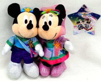 駿河屋 中古 ミッキー ミニー ペアぬいぐるみバッジ ディズニー スターフェスティバル2010 東京ディズニーランド限定 ぬいぐるみ