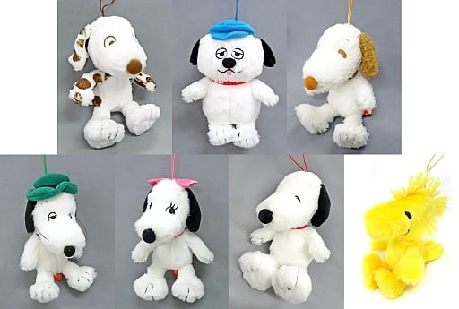 駿河屋 中古 全7種セット 大集合ふわふわぬいぐるみ Peanuts Snoopy ぬいぐるみ