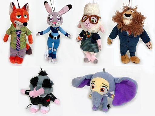 全6種セット ぬいぐるみ 「ズートピア」 全6種セット ぬいぐるみ 「ズートピア」