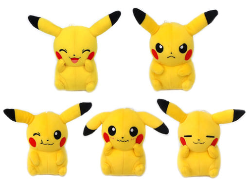 駿河屋 買取 全5種セット ピカチュウマニア コロッとまんまるぬいぐるみ スマイル おこりんぼ くいしんぼう はずかしがりや ほんわかピカチュウ ポケットモンスター Xy Z ぬいぐるみ