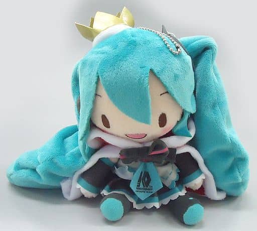 駿河屋 中古 初音ミク 目 口開け 笑顔 ふわふわぬいぐるみ 初音ミク 10th Anniversary Vocaloid ぬいぐるみ