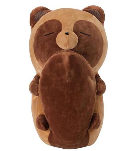 駿河屋 中古 しっぽ抱きかかえタヌキ もちっとぬいぐるみ タヌキとキツネ ロフトネットストア限定 ぬいぐるみ
