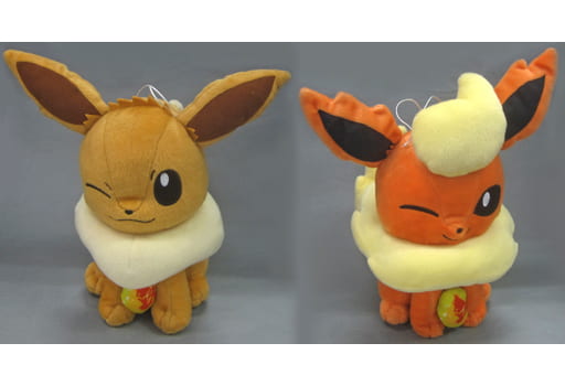 駿河屋 中古 全2種セット ポケモンフォーカス 進化のいしで進化するポケモン でっかいぬいぐるみ イーブイ ブースター ポケットモンスター サン ムーン ぬいぐるみ