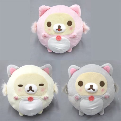 駿河屋 -<中古>全3種セット コリラックマキャット まんまるぬいぐるみ