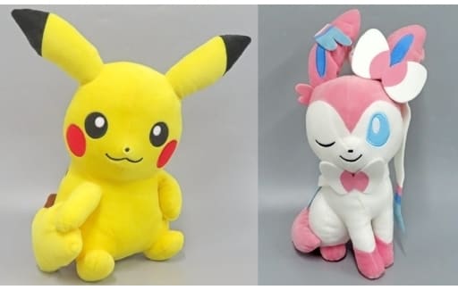 新品　ポケットモンスター もふぐっとしっぽみてみて！ぬいぐるみ～ピカチュウ3体