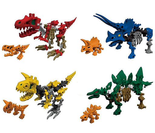 駿河屋 -<中古>全4種セット 「ほねほねザウルス ブロックス