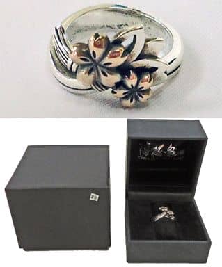 駿河屋 -<中古>桜モチーフ シルバーリング 9号 「薄桜鬼 夏の市