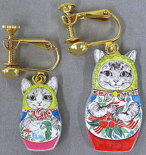 駿河屋 -<中古>ネコリョーシカ&コネコリョーシカ イヤリング