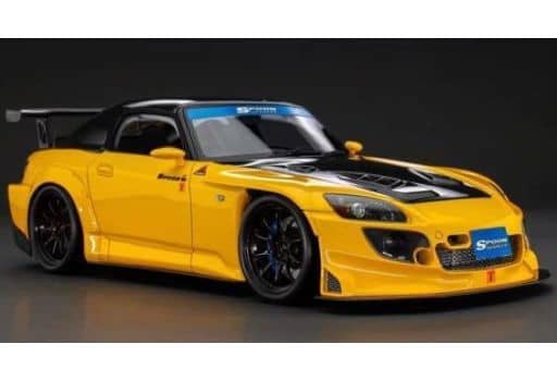 ミニカー　1/18 ホンダ S2000 スプーンストリートカーボンボンネットバージョン(イエロー) [23A03-04]