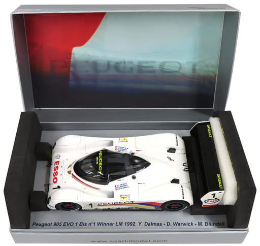 ミニカー　1/18 Peugeot 905 EVO 1 Bis Winner LM 1992 Esso #1(ホワイト×レッド×ブルー) [18S011]