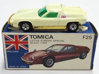 1/59 ロータス ヨーロッパ スペシャル(ホワイト/青箱/日本製) 「トミカ 外国車シリーズ F25」 1/59 ロータス ヨーロッパ スペシャル(ホワイト/青箱/日本製) 「トミカ 外国車シリーズ F25」