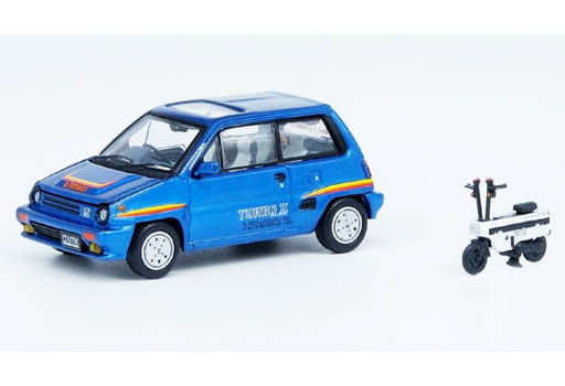 　1/64 Honda シティ ターボII(ブルー)モトコンポ(ホワイト)付属 [IN64-CITYII-BLU]
