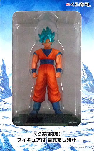 駿河屋 中古 超サイヤ人ブルー孫悟空 フィギュア付き目覚まし時計 無添くら寿司 ドラゴンボール超 ブロリー ビッくらポン 金賞景品 置き時計 壁掛け時計