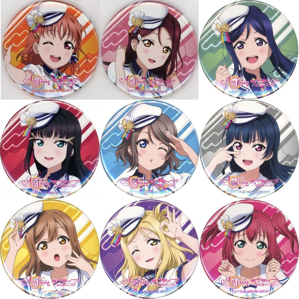 全9種セット 「ラブライブ!スクールアイドルフェスティバル ALL STARS POP UP STORE in ロフト 缶バッジ Aqours ロフト ver.」