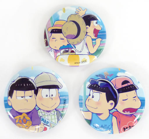 駿河屋 中古 単品 6つ子 缶バッジ3個セット 小説 おそ松さん 前松 限定版 同梱特典 バッジ ピンズ