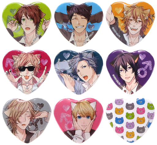 全9種セット 「ヤリチン☆ビッチ部 ハート型缶バッジ」 全9種セット 「ヤリチン☆ビッチ部 ハート型缶バッジ」