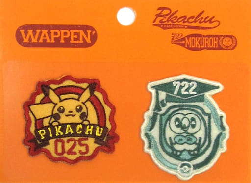 駿河屋 -<中古>ピカチュウ&モクロー(カレッジロゴ2) ワッペンセット