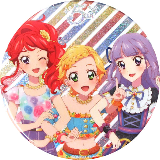 駿河屋 中古 氷上スミレ 新条ひなき 紅林珠璃 アイカツ シリーズ 5thフェスティバル グリッター缶バッジ バッジ ピンズ