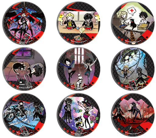 全9種セット 「ペルソナ5 缶バッジ 03.グラフアートデザイン イベントシーン再現ver.」