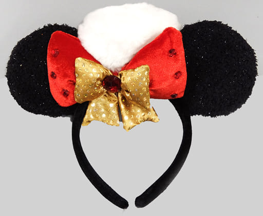 駿河屋 中古 ミニーマウス リボンゴールド カチューシャ クリスマス ファンタジー06 東京ディズニーリゾート限定 ストラップ