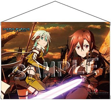 sao ソードアート　キリト　シノン　タペストリー