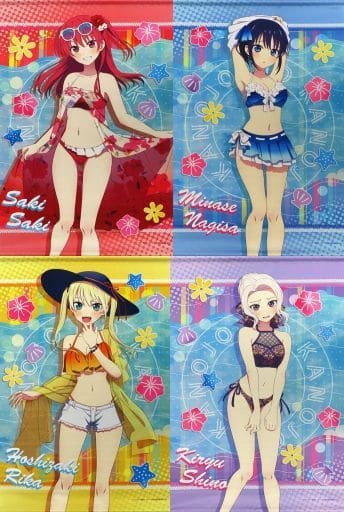 駿河屋 -<中古>全4種セット B2タペストリー 「カノジョも彼女 くじ
