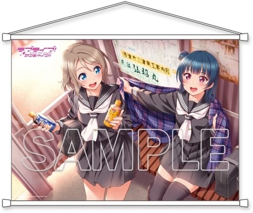 駿河屋 -<新品/中古>渡辺曜＆津島善子 B2タペストリー Aqours 「ラブ