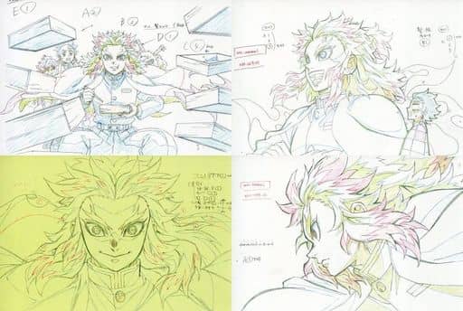 駿河屋 -<中古>煉獄杏寿郎 展示原画ポストカード4枚セット 「劇場版 鬼