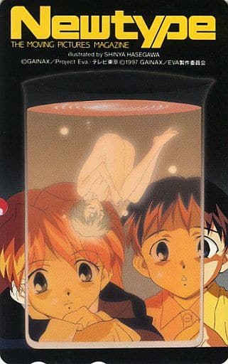 エヴァンゲリオン 1997年 綾波レイ、アスカ、碇シンジ レトロポストカード-