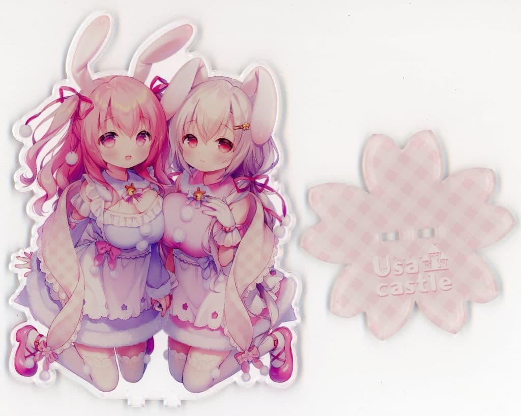 【オリジナル】アクリルスタンド ふわもこダブル桜ちゃん(うさ城まに) /Usacastle