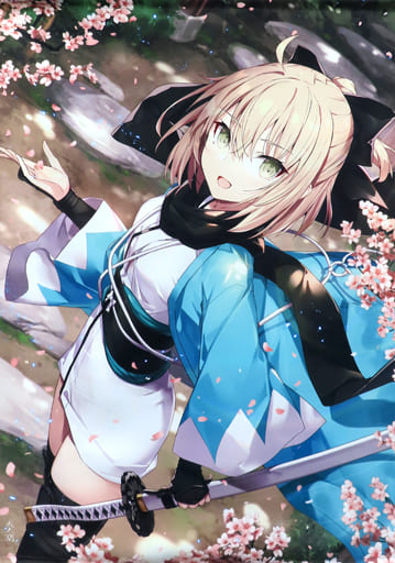 Fate fgo 我美蘭　でぶねこ　桜　着物　沖田　 B1 タペストリー