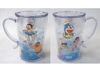 駿河屋 中古 集合 海中 クリアマグカップ ドラえもん ココス ドラえもん 夏のおこさまプレゼント キャンペーン品 マグカップ 湯のみ
