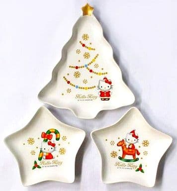 駿河屋 中古 キティ クリスマスプレート ハローキティ 小僧寿しチェーン クリスマスフェア 皿 茶碗