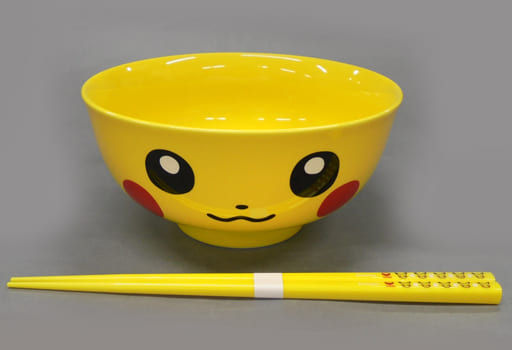 駿河屋 -<中古>ピカチュウ ポケモンラーメン どんぶり&はしセット