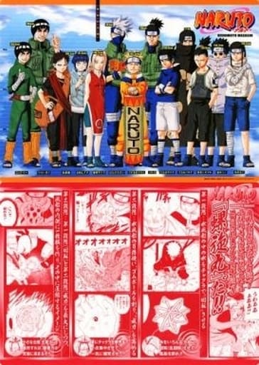 駿河屋 中古 単品 集合 身長対比図 B5下敷き Naruto ナルト 下敷き ステッカー ジャンプフェスタ04グッズ 下敷き