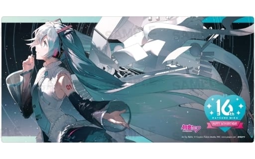 初音ミク　16th anniversary デスクマット　ナンバープレート