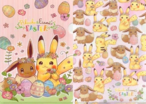 駿河屋 -<中古>ピカチュウ&イーブイ A4クリアファイル2枚セット